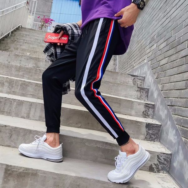 2018 men's fashion casual loose stripe printing cotton pants waist elastic harem hip hop trousers joggers sweatpants size m-3xl, Black
2018 men's fashion casual loose stripe printing cotton pants waist elastic harem hip hop trousers joggers sweatpants size m-3xl, Black