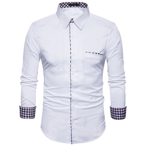 men's trend shirt 2017 fall style new european and american style men's casual lapel long sleeved shirt, White;black
men's trend shirt 2017 fall style new european and american style men's casual lapel long sleeved shirt, White;black