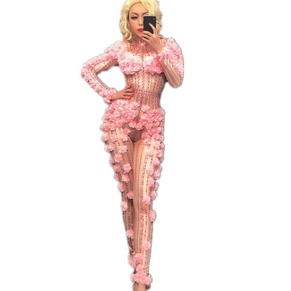 Sexy Dj Pink Flower Crystals Bodysuit Costume One -Piece Evening Jumpsuit Celebrate Party Wear Singer Stage Performance Clothing
Sexy Dj Pink Flower Crystals Bodysuit Costume One -Piece Evening Jumpsuit Celebrate Party Wear Singer Stage Performance Clothing