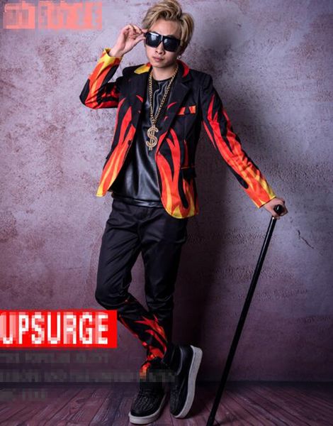 man han edition of the new fashion boutique personality anchor bar singer stage costumes dance suit coat shows the flame pattern m-2xl, Black;red
man han edition of the new fashion boutique personality anchor bar singer stage costumes dance suit coat shows the flame pattern m-2xl, Black;red