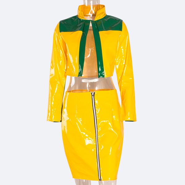 Casual Autumn Pu 2 Piece Set Dress Women 'S Jacket Pencil Skirt Suits Zipper Tracksuits Survetement Femme Party Evening Dress
Casual Autumn Pu 2 Piece Set Dress Women 'S Jacket Pencil Skirt Suits Zipper Tracksuits Survetement Femme Party Evening Dress
