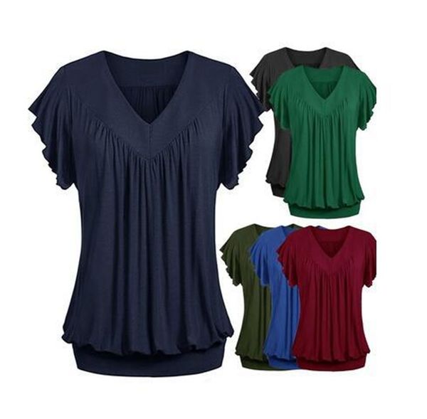 shipping fashion summer shirt women's short sleeve loose s-5xl plus color solid size v-neck rjutd, Black
shipping fashion summer shirt women's short sleeve loose s-5xl plus color solid size v-neck rjutd, Black