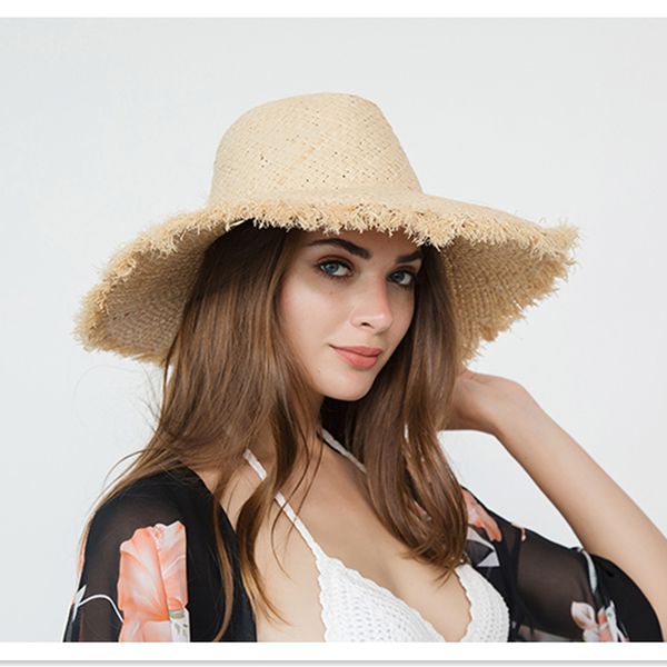 xianxianqing broken hole weave raffia sun hats for women large brim tassles straw hat lady's outdoor beach summer caps h1042, Blue;gray
xianxianqing broken hole weave raffia sun hats for women large brim tassles straw hat lady's outdoor beach summer caps h1042, Blue;gray