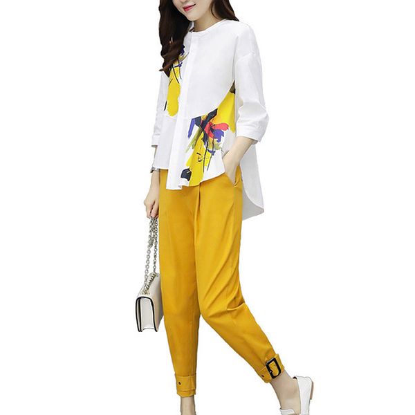 women's sets female 2018 casual style holiday pattern printed o-neck t-shirt +print ankle-length pants two / piece sets, Gray
women's sets female 2018 casual style holiday pattern printed o-neck t-shirt +print ankle-length pants two / piece sets, Gray