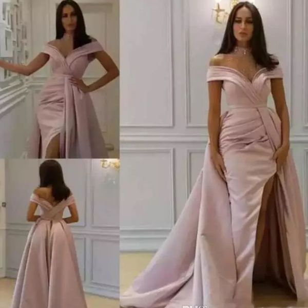 2019 pink floor length mermaid prom dresses off shoulder detachable side split special occasion dresses back charming evening gowns, Black
2019 pink floor length mermaid prom dresses off shoulder detachable side split special occasion dresses back charming evening gowns, Black