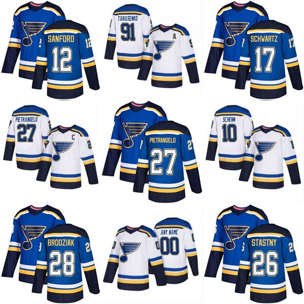 2017-2018 Season St Louis Blues Jersey 27 Alex Pietrangelo 28 Kyle Brodziak 26 Paul Stastny Mens Womens Youth Custom Hockey Jerseys
2017-2018 Season St Louis Blues Jersey 27 Alex Pietrangelo 28 Kyle Brodziak 26 Paul Stastny Mens Womens Youth Custom Hockey Jerseys