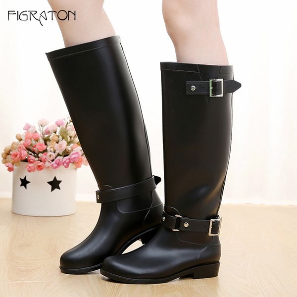 figraton women's shoes autumn winter boots fashion mid-calf solid color waterproof zipper round toe buckle square med heels, Black
figraton women's shoes autumn winter boots fashion mid-calf solid color waterproof zipper round toe buckle square med heels, Black