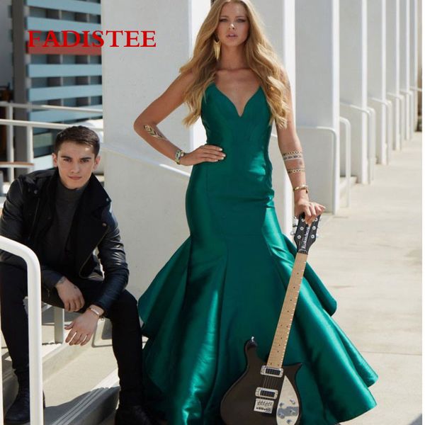 fadistee 2019 new arrival party evening dresses vestido de festa mermaid prom dress satin v-neck frock spaghetti lace-up, Black
fadistee 2019 new arrival party evening dresses vestido de festa mermaid prom dress satin v-neck frock spaghetti lace-up, Black