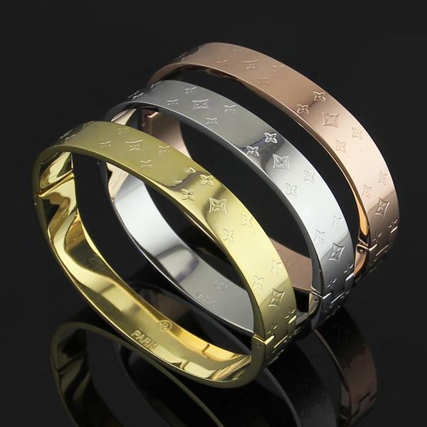 2018 new brand wholesale selling stainless steel rose gold four flower bracelet bangle for women pulseiras high quality, Black
2018 new brand wholesale selling stainless steel rose gold four flower bracelet bangle for women pulseiras high quality, Black