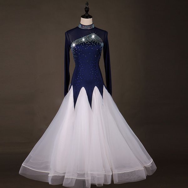 new women's rhinestone ballroom dance competition dress standard dance performance dress, Black;red
new women's rhinestone ballroom dance competition dress standard dance performance dress, Black;red