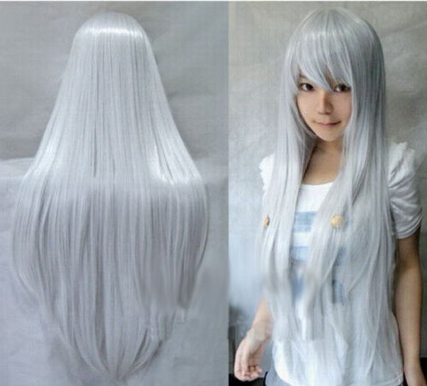 fashion silver white long straight women lady cosplay anime hair wig wigs, Black
fashion silver white long straight women lady cosplay anime hair wig wigs, Black