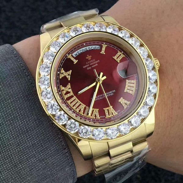 Big diamond luxury brand gold watch men tainle teel day date women wri twatch pre ident male clock relogio ma culino
Big diamond luxury brand gold watch men tainle teel day date women wri twatch pre ident male clock relogio ma culino
