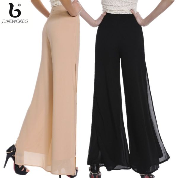 finewords autumn double chiffon wide leg pants women vintage loose plus size soft dance pants bell bottom casual pantalon femm, Black;white
finewords autumn double chiffon wide leg pants women vintage loose plus size soft dance pants bell bottom casual pantalon femm, Black;white