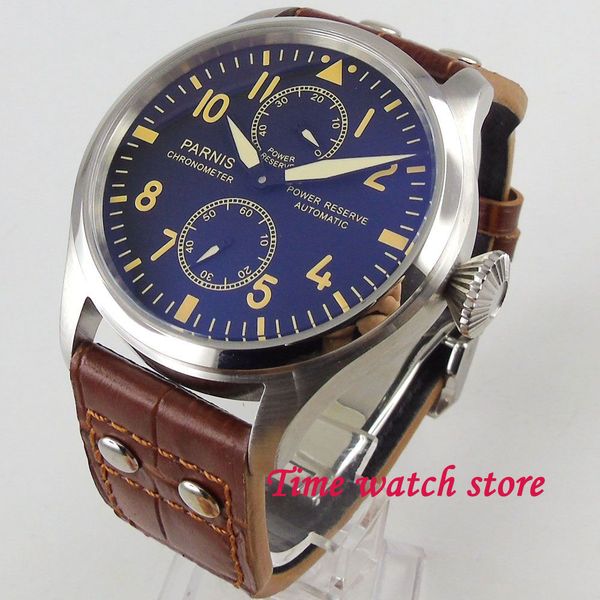 47mm men's watch power reserve black dial luminous deployant clasp st2542 automatic movement wrist watch 1195, Slivery;brown
47mm men's watch power reserve black dial luminous deployant clasp st2542 automatic movement wrist watch 1195, Slivery;brown