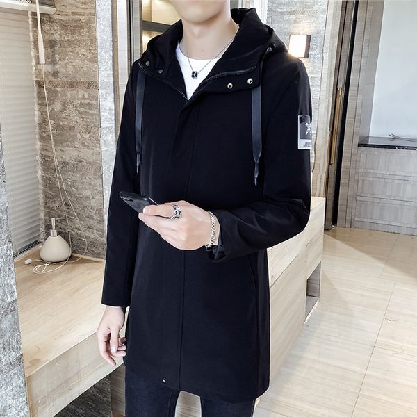 autumn new men's korean version of the self-cultivation trend casual hooded jacket men's windbreaker long black cloak, Tan;black
autumn new men's korean version of the self-cultivation trend casual hooded jacket men's windbreaker long black cloak, Tan;black