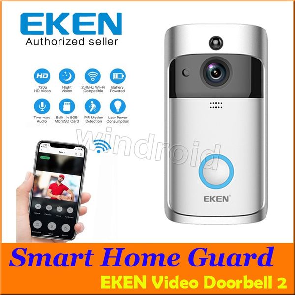 

EKEN Главная Видео беспроводной дверной звонок 2 720P HD Wifi в режиме реального времени видео двухсторонняя аудио ночного видения PIR детектор движения с колокольчиками APP управления