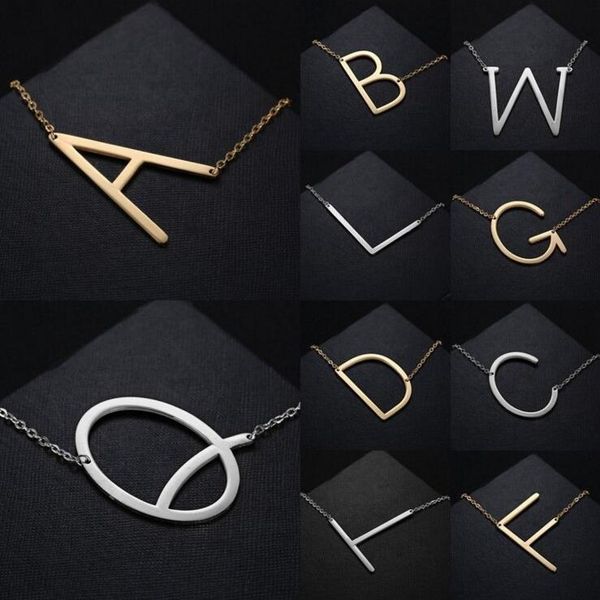 gold silver rose gold women fashion sideways personalized a-z letter name initial stainless steel necklace pendant for women alloy necklaces
gold silver rose gold women fashion sideways personalized a-z letter name initial stainless steel necklace pendant for women alloy necklaces