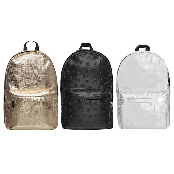 stylish street backpack women silver pu leather waterproof backpack men's bag gold travel shoulder bag casual zipper
stylish street backpack women silver pu leather waterproof backpack men's bag gold travel shoulder bag casual zipper