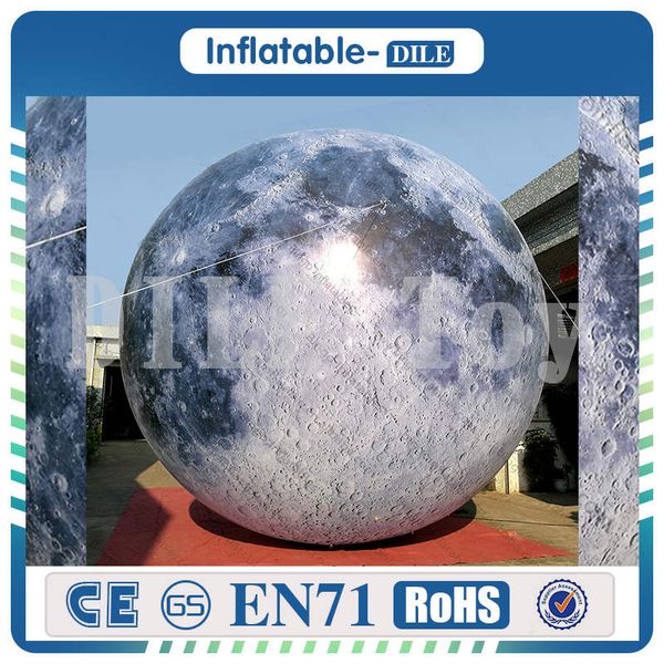To Door 4m Giant Inflatable Moon, Lighting Inflatable Moon Ball For Events With Blower