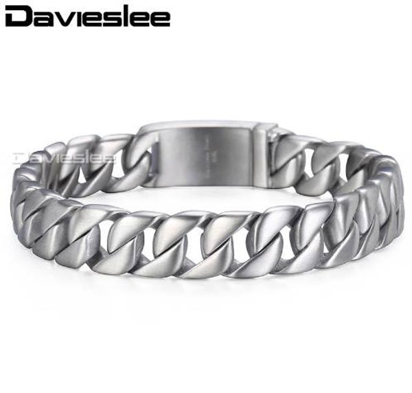 davieslee 11mm bracelet for men matte round curb cuban link 316l stainless steel bracelet mens jewelry dlhb162, Golden;silver
davieslee 11mm bracelet for men matte round curb cuban link 316l stainless steel bracelet mens jewelry dlhb162, Golden;silver