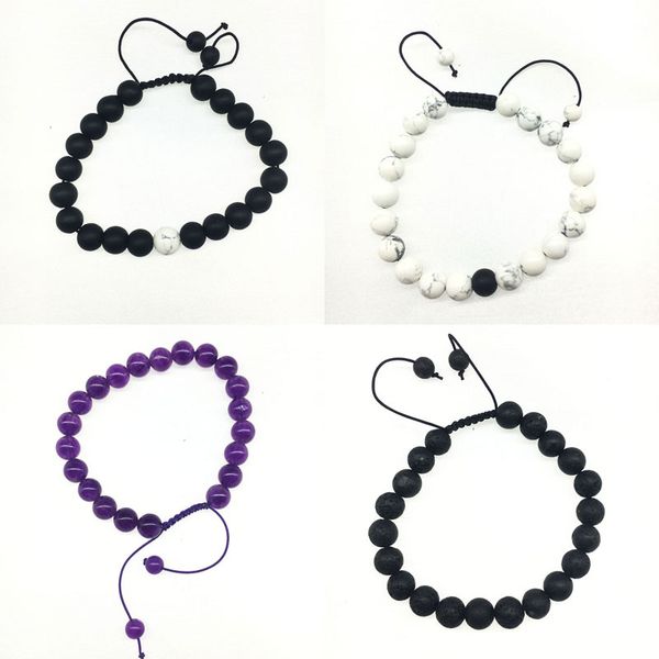8mm adjustable handmade braided rope healing beads strands bracelets for men women yoga natural stones jewelry, Black
8mm adjustable handmade braided rope healing beads strands bracelets for men women yoga natural stones jewelry, Black