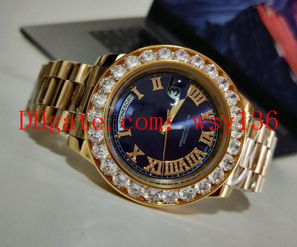 luxury day-date 2 ii 228235 president 18k yellow gold 41mm big diamond blue roman dial automatic mechanical movement mens watch, Slivery;brown
luxury day-date 2 ii 228235 president 18k yellow gold 41mm big diamond blue roman dial automatic mechanical movement mens watch, Slivery;brown