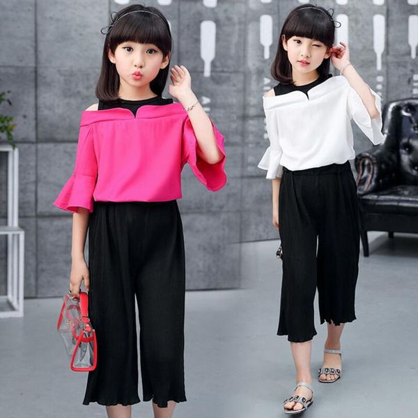 3-12years fashion summer teenage girls clothing sets baby teenage kids off shoulder half sleeve shirt+pant 2pcs, White
3-12years fashion summer teenage girls clothing sets baby teenage kids off shoulder half sleeve shirt+pant 2pcs, White