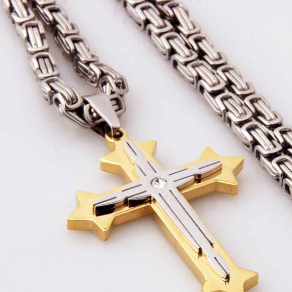 gold color cross mens' pendant & necklace trendy stainless steel titanium necklaces for men jewelry, Silver
gold color cross mens' pendant & necklace trendy stainless steel titanium necklaces for men jewelry, Silver