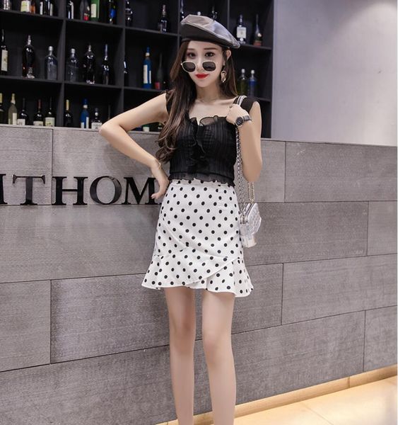 2018 summer new high waist slimming ruffle dot a-line skirt trumpet / mermaid skirt temperament skirts womens, Black
2018 summer new high waist slimming ruffle dot a-line skirt trumpet / mermaid skirt temperament skirts womens, Black