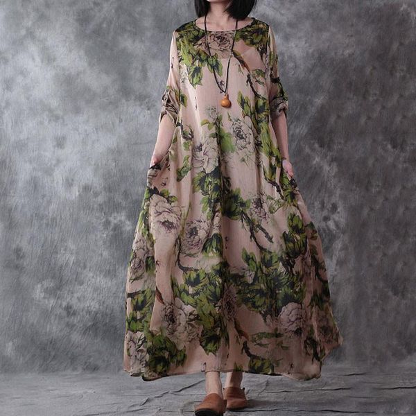 buykud vintage women maxi dress 2018 summer printed casual loose dress plus size elegant women silk polyester, White;black
buykud vintage women maxi dress 2018 summer printed casual loose dress plus size elegant women silk polyester, White;black