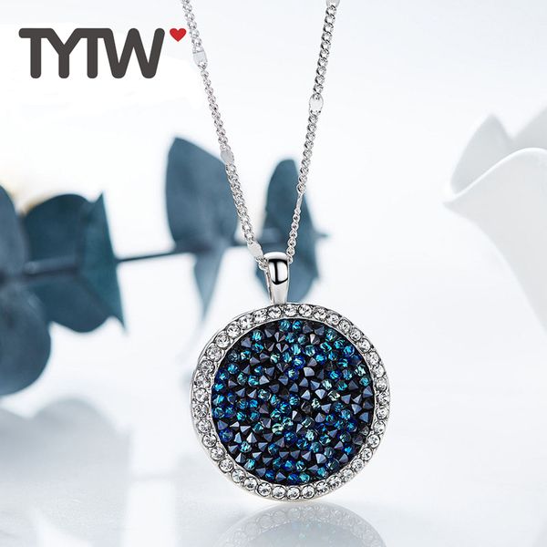 tytw crystals from austrian necklaces women round pendants rhodium fashion choker jewelry austrian rhinestone necklace, Silver
tytw crystals from austrian necklaces women round pendants rhodium fashion choker jewelry austrian rhinestone necklace, Silver
