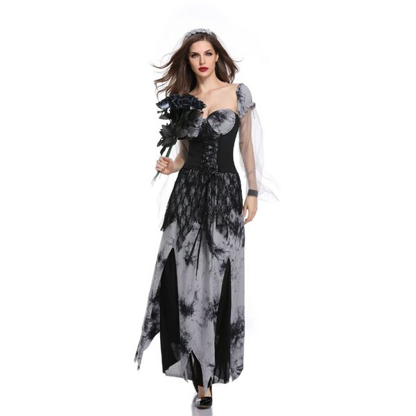 new 2018 halloween ghost festival cosplay female ghost bride black long dress devil stage performance co, Black;red
new 2018 halloween ghost festival cosplay female ghost bride black long dress devil stage performance co, Black;red