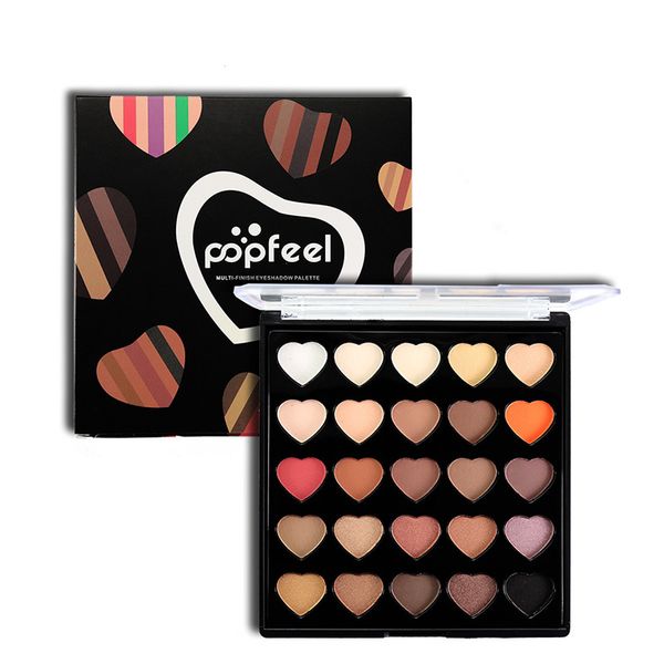

25 color heart shaped shimmer matte eyeshadow palette profissional warm color eye shadow smoky eyes make up pallete cosmetic set