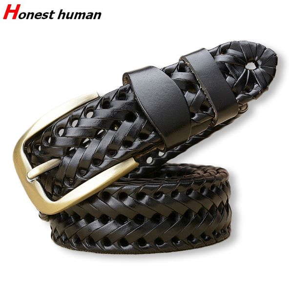 honest human braided belt men genuine leather pin buckle vintage fashion knitted jeans belt for male and female, Black;brown
honest human braided belt men genuine leather pin buckle vintage fashion knitted jeans belt for male and female, Black;brown