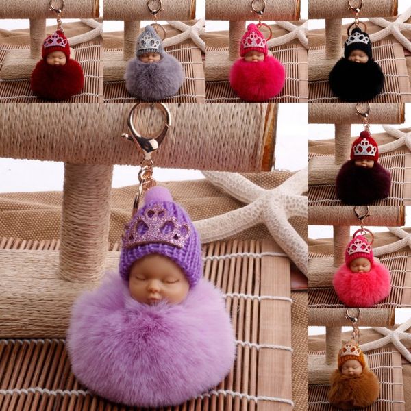 19 styles crown sleeping baby doll keychain pompom rabbit fur ball key rings car keyfob women key holder bag pendant charm accessories g250q
19 styles crown sleeping baby doll keychain pompom rabbit fur ball key rings car keyfob women key holder bag pendant charm accessories g250q