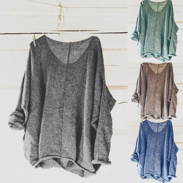 women fashion autumn loose long sleeve v-neck loose knitting sweaters casual blouse, White
women fashion autumn loose long sleeve v-neck loose knitting sweaters casual blouse, White