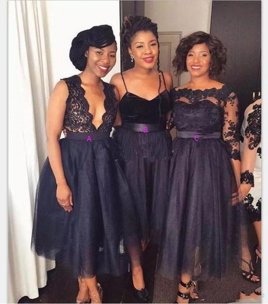 African Dark Navy Short Bridesmaid Dresses 2018 A Line Tea Length Appliques Country Garden Wedding Guest Gowns Maid Of Honor Dress
African Dark Navy Short Bridesmaid Dresses 2018 A Line Tea Length Appliques Country Garden Wedding Guest Gowns Maid Of Honor Dress