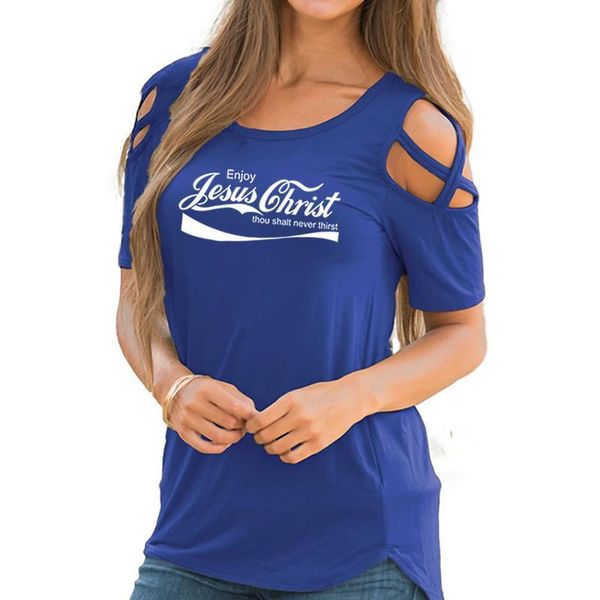 2018 new fashion enjoy jesus ghrist thou shalt never thirst print shirt off shoulder short sleeve female t-shirt for woman, White
2018 new fashion enjoy jesus ghrist thou shalt never thirst print shirt off shoulder short sleeve female t-shirt for woman, White