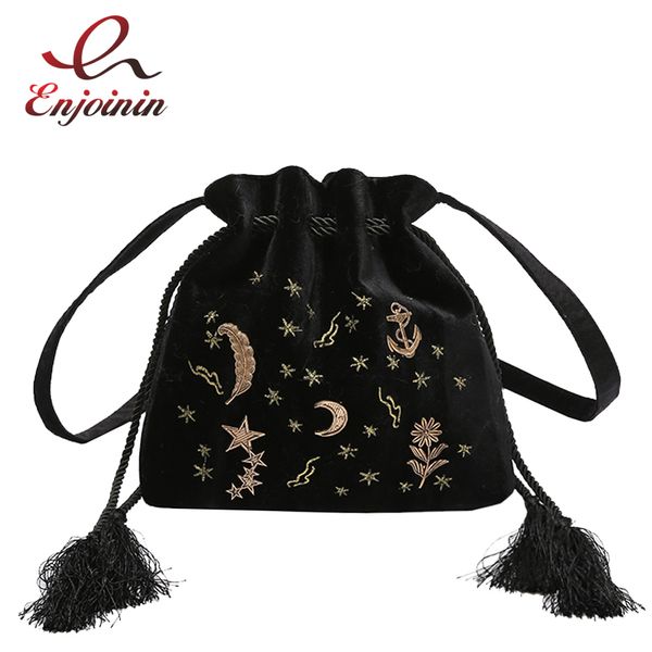 new design embroidery star moon pattern tassel ladies bunched bucket bag shoulder bag purse women's crossbody mini messenger
new design embroidery star moon pattern tassel ladies bunched bucket bag shoulder bag purse women's crossbody mini messenger