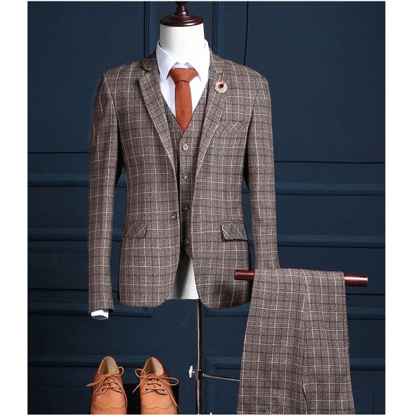 folobe men's clothing sets british slim grid designer suit businessman brown blazer mens perform suits 3 pcs blazers+vest+pants, White;black
folobe men's clothing sets british slim grid designer suit businessman brown blazer mens perform suits 3 pcs blazers+vest+pants, White;black