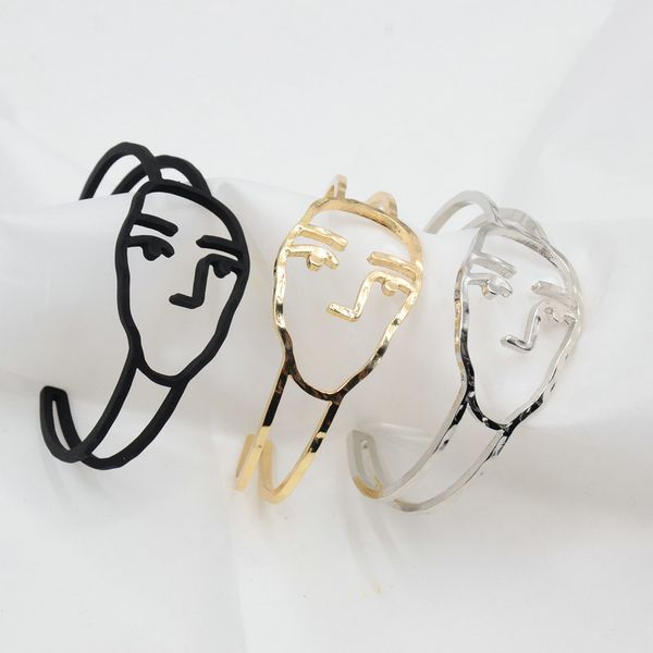 abstract face alloy bracelets women adjustable cuff bangles black gold white gold cuff bangle bracelet fashion jewelry
abstract face alloy bracelets women adjustable cuff bangles black gold white gold cuff bangle bracelet fashion jewelry