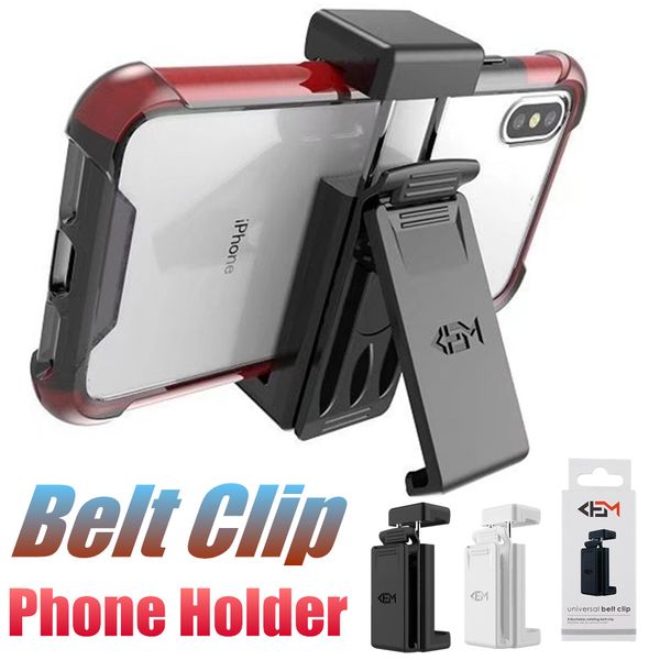 universal holster phone holder with belt clips rotating cellphone kickstand for samsung note 9 s8 iphone xs for men's belt clip
