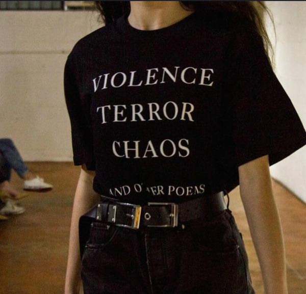 violence terror chaos and other poems quotes t shirts harajuku fashion summer cotton street style t shirt women outfits, White
violence terror chaos and other poems quotes t shirts harajuku fashion summer cotton street style t shirt women outfits, White