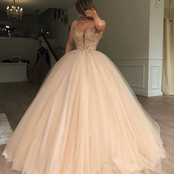 gorgeous fluffy ball gowns prom dress spaghetti straps beads sequins tulle floor length evening dress 2018 dubai celebrity party gowns, Black
gorgeous fluffy ball gowns prom dress spaghetti straps beads sequins tulle floor length evening dress 2018 dubai celebrity party gowns, Black