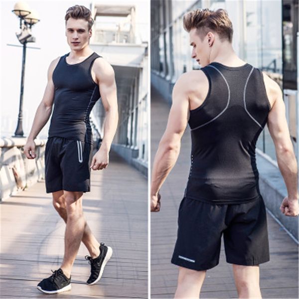 new running sets men t shirt shorts vest+shorts 2 pcs set football soccer basketball jersey sport wear gym jogging sportswear, Black;blue
new running sets men t shirt shorts vest+shorts 2 pcs set football soccer basketball jersey sport wear gym jogging sportswear, Black;blue