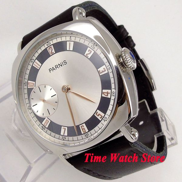 solid 44mm silver dial golden hands 17 jewels 6497 mechanical hand winding movement men's watch 1055, Slivery;brown
solid 44mm silver dial golden hands 17 jewels 6497 mechanical hand winding movement men's watch 1055, Slivery;brown