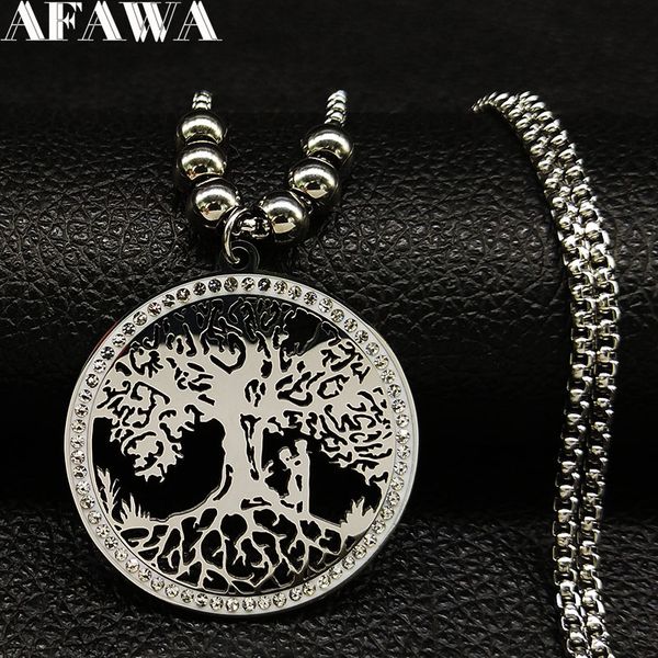 2018 couple tree of life crystal stainless steel chain necklace for women silver color long bead necklace jewelry collier n18742
2018 couple tree of life crystal stainless steel chain necklace for women silver color long bead necklace jewelry collier n18742