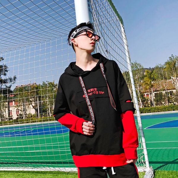 2018 new hoodies men hip hop sweatshirts streetwear cotton fall false 2-piece hipster hoody men urban causal activewear 3xl, Black
2018 new hoodies men hip hop sweatshirts streetwear cotton fall false 2-piece hipster hoody men urban causal activewear 3xl, Black