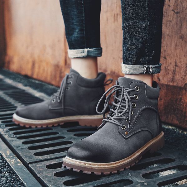 2018 autumn and winter korean fashion martin boots men's trend to clean color retro tooling england wild boots in the middle, Black
2018 autumn and winter korean fashion martin boots men's trend to clean color retro tooling england wild boots in the middle, Black