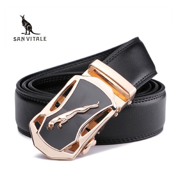 

san vitale men belts genuine leather luxury strap male belt for man buckle fancy vintage jeans cintos masculinos ceinture homme, Black;brown